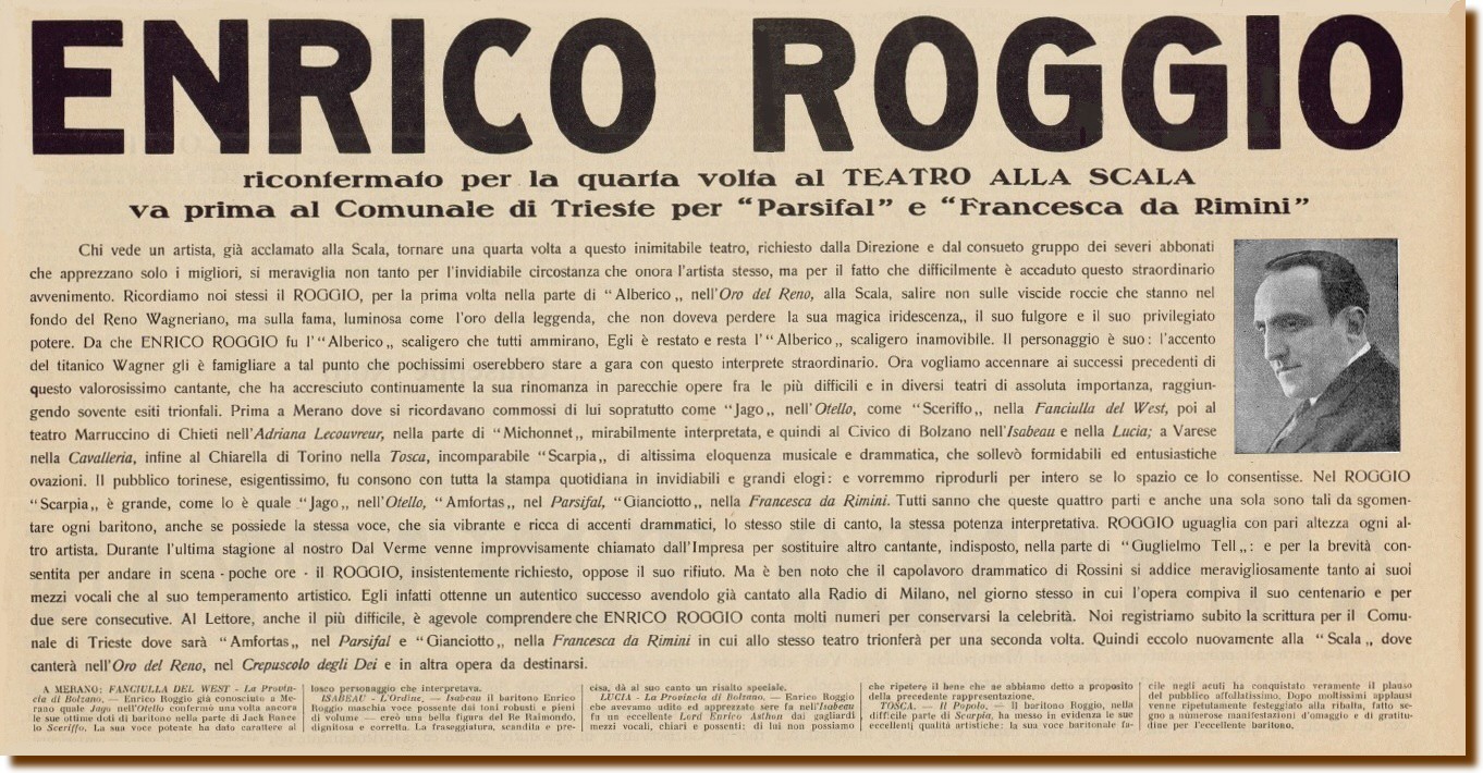 28 novembre 1930 - Rassegna Melodrammatica 